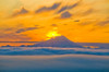 Colorful Sunset Behind Mt. Redoubt And A Low Cloud Layer As Seen From Kenai Peninsula, Southcentral Alaska, Summer PosterPrint - Item # VARDPI2096041