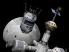 A reusable lunar shuttle prepares to dock with a lunar cycler Poster Print - Item # VARPSTWMY100330S