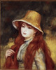 Young Girl in a  Straw Hat   Pierre Auguste Renoir  Oil on canvas Poster Print - Item # VARSAL900122987