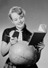 Girl reading book and globe Poster Print - Item # VARSAL255419017