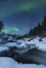 Moonlight and aurora over Tennevik River, Troms, Norway Poster Print - Item # VARPSTAHE100112S