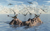 Eudimorphodon's were pterosaurs of the late Triassic period. Their main diet consisted of fish, making them piscivorous feeder Poster Print - Item # VARPSTMAS100038P