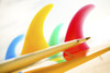 Colorful Surfboards Fins, Bright Sunny Sky In Background. PosterPrint - Item # VARDPI1976090