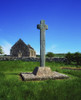 Cloncra Church, Inishowen Peninsula, County Donegal, Ireland; High Cross With Church Ruins PosterPrint - Item # VARDPI1809087