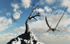 A flock of Pteranodons flying on a sunny Cretaceous day Poster Print - Item # VARPSTMAS100638P