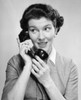 Close-up of a young woman talking on the telephone Poster Print - Item # VARSAL25544489