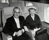 Portrait of a senior couple sitting in an airplane Poster Print - Item # VARSAL25523601