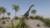 Large Brachiosaurus roaming a prehistoric environment Poster Print - Item # VARPSTKVA600523P