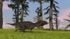 Majungasaurus running across a grassy field Poster Print - Item # VARPSTKVA600538P