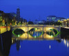 Queen's Street Bridge, River Liffey, Dublin, Ireland; Bridge Over River At Night PosterPrint - Item # VARDPI1809319