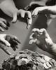 Close-up of human hands reaching for coins Poster Print - Item # VARSAL2559545