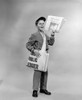 1950s Shouting Newsboy Standing Selling Newspapers Poster Print By Vintage Collection (32 X 36) - Item # PPI176480LARGE
