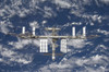 March 25, 2009 - The International Space Station, backdropped by a blue and white Earth Poster Print - Item # VARPSTSTK202583S