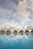 French Polynesia, Pearl Resort, Bungalows Over Beautiful Turquoise Ocean. PosterPrint - Item # VARDPI1975172