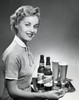 Portrait of a waitress carrying beer on a tray Poster Print - Item # VARSAL25525211