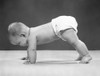 1950s Baby Girl Push Up On All Fours Crawling On Tiptoes 7 Months Poster Print By Vintage Collection (22 X 28) - Item # PPI177014LARGE