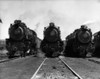 1930s Head-On Shot Of Three Steam Engine Train Locomotives On Tracks Poster Print By Vintage Collection (22 X 28) - Item # PPI179046LARGE