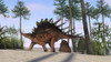 Kentrosaurus walking across a prehistoric landscape Poster Print - Item # VARPSTKVA600340P
