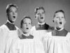 1950s-1960s Four Choir Boys Singing Poster Print By Vintage Collection (22 X 28) - Item # PPI178060LARGE