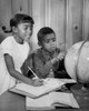 Girl and her brother looking at a globe Poster Print - Item # VARSAL2553441A