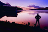 Silhouette Of A Man At A Mountain Lake PosterPrint - Item # VARDPI1801599