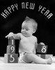 1950s Baby With Building Blocks 1958 Happy New Year Sign Above His Head Poster Print By Vintage Collection (22 X 28) - Item # PPI177538LARGE