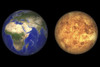 Artist's concept showing Earth and Venus without their atmospheres Poster Print - Item # VARPSTWMY100121S