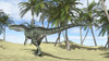 Monolophosaurus in a prehistoric environment with palm trees Poster Print - Item # VARPSTKVA600400P