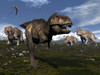 Tyrannosaurus rex attacked by three Triceratops Poster Print - Item # VARPSTEDV600251P