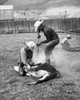 Two cowboys branding a calf Poster Print - Item # VARSAL25530033