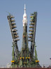 September 28, 2009 - Launch scaffolding is raised into place around the Soyuz rocket shortly after arrival to the launch pad at the Baikonur Cosmodrome in Kazakhstan. Poster Print - Item # VARPSTSTK202998S