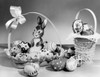 Close-up of Easter eggs and toy in basket Poster Print - Item # VARSAL25539930