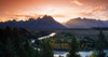 Elevated view of trees with mountain in the background, Oxbow Bend, Snake River, Grand Teton National Park, Wyoming, USA Poster Print - Item # VARPPI166983