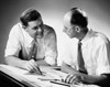 Two male architects discussing a blueprint Poster Print - Item # VARSAL25537252B
