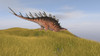 Kentrosaurus walking through a grassy field Poster Print