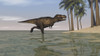 Tyrannosaurus Rex hunting in shallow water Poster Print - Item # VARPSTKVA600167P