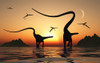A pair of Diplodocus sauropod dinosaurs during Earth's Jurassic Period of time Poster Print - Item # VARPSTMAS100936P