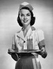 Portrait of a waitress holding a tray of drinks Poster Print - Item # VARSAL2555728