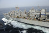 USNS Rainier transits alongside USS Nimitz during a replenishment at sea Poster Print - Item # VARPSTSTK107717M