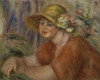 Seated Woman in a Hat with a Flower     1917   Pierre-Auguste Renoir  Oil on Canvas   Ishibashi Collection  Tokyo Poster Print - Item # VARSAL11581264