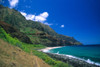 Hawaii, Kauai, Na Pali Coast, Trail Ending At Kalalau Beach, Blue Skies PosterPrint - Item # VARDPI2000533