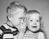 Close-up of a boy whispering to his sister Poster Print - Item # VARSAL25516426