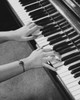 High angle view of a person's hands playing the piano Poster Print - Item # VARSAL25527486D