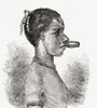 A Native African Woman Wearing A Lip Piercing Known As A Pelele, In The 19Th Century. From Africa By Keith Johnston, Published 1884. PosterPrint - Item # VARDPI1958155