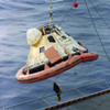 December 27, 1968 - The Apollo 8 capsule is seen being hoisted aboard the recovery carrier, USS Yorktown after its successful splashdown. Poster Print - Item # VARPSTSTK203927S