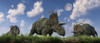 A herd of Albertaceratops grazing on a Cretaceous landscape Poster Print - Item # VARPSTMAS100839P