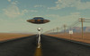 A Grey Alien hitching a ride from a passing UFO Poster Print - Item # VARPSTMAS200027S