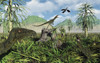 Carnivorous Juravenators hunting during the Jurassic Period of time Poster Print - Item # VARPSTMAS600024P
