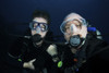 Scuba divers pose for the camera underwater, Bonaire, Caribbean Netherlands Poster Print - Item # VARPSTTMO400007U