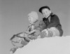 Pair of children sledging in winter scenery Poster Print - Item # VARSAL25515403